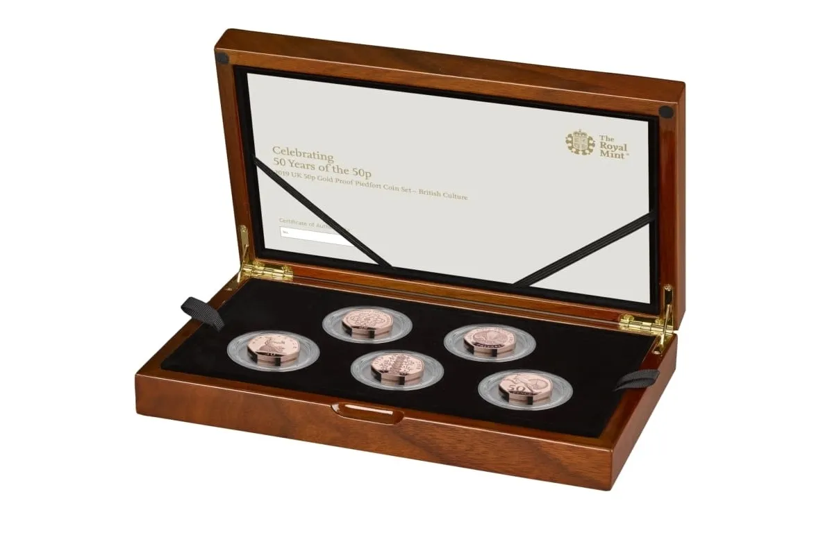 2019 British Culture Piedfort 50p Gold Proof
